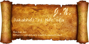 Jakabházi Násfa névjegykártya